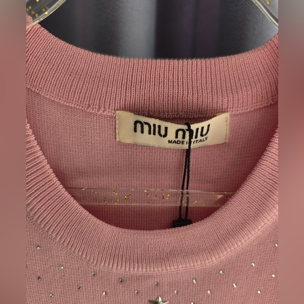 Miu Miu Pink Y2K Sequined Tank Top - Picture 6 of 6